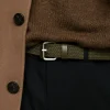 Braided Leather Trimmed Belt
