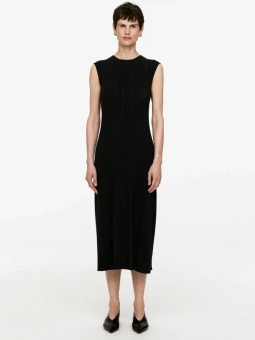 Cap-Sleeve Rib Dress