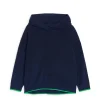 Contrast-Colour Knit Hoodie