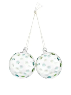 Dotted Glass Baubles Set Of 2