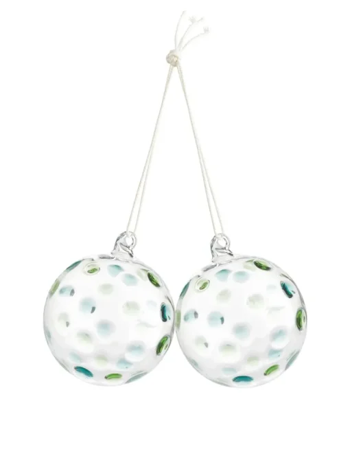 Dotted Glass Baubles Set Of 2