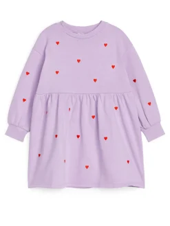 Embroidered Sweatshirt Dress