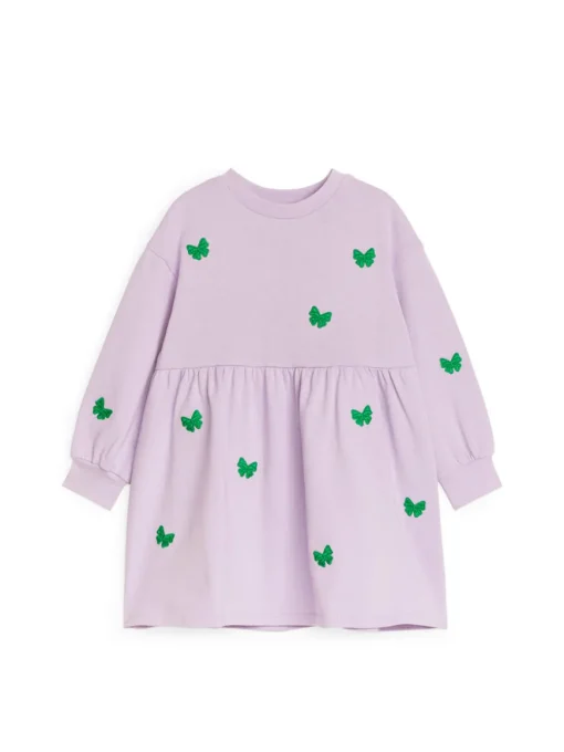 Embroidered Sweatshirt Dress
