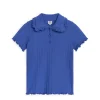 Frill-Collar Ribbed Jersey Top