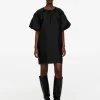 Jacquard Balloon-Sleeve Dress