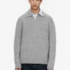 Knitted Wool Zip Polo Shirt