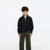 Knitted Wool Zip Polo Shirt