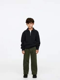 Knitted Wool Zip Polo Shirt