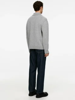 Knitted Wool Zip Polo Shirt