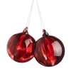 Painted Glass Baubles Set Of 2