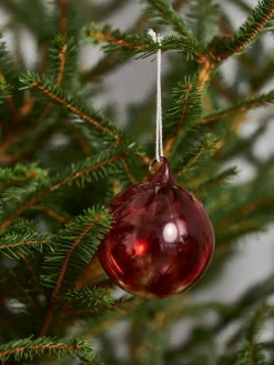 Painted Glass Baubles Set Of 2