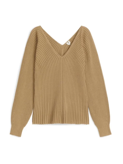 Rib-Knitted Cotton Jumper
