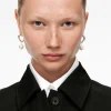 Silver-Plated Pearl Hoop Earrings