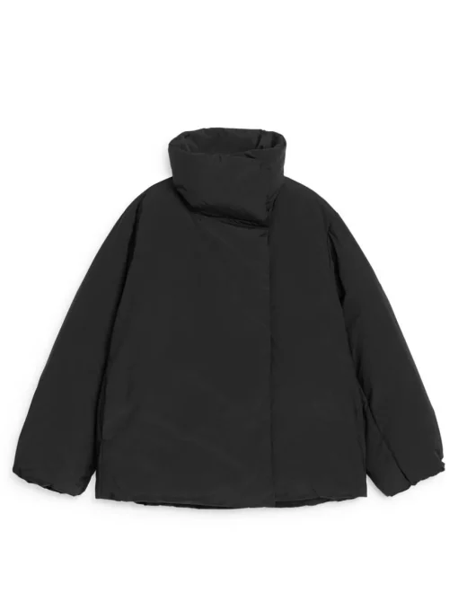 Upcycled Down High-Collar Jacket