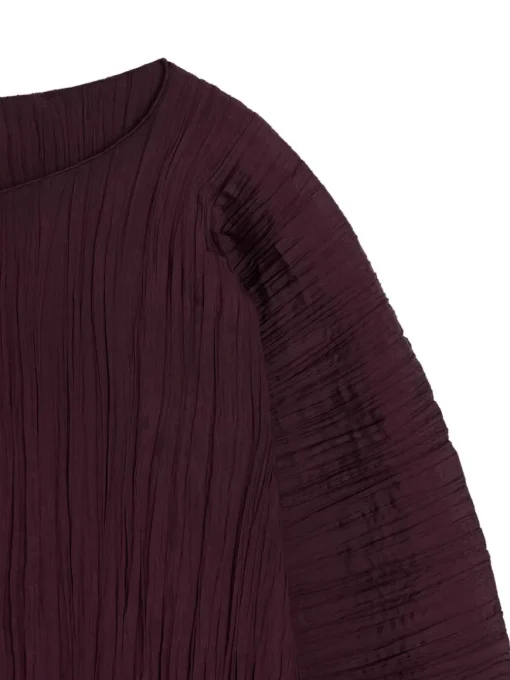Volume-Sleeve Plissé Top