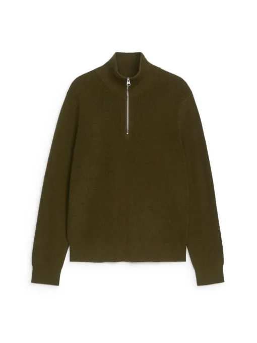 Wool & Cotton Half Zip Jumper