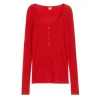 Wool Jersey Henley Top