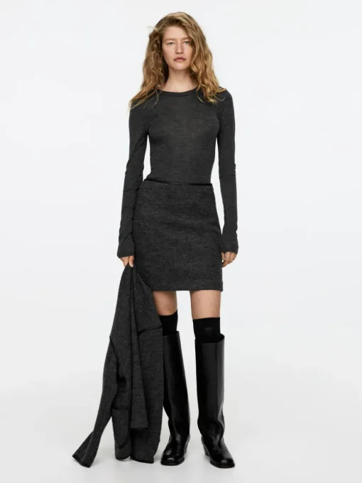 Wool-Blend Mini Skirt