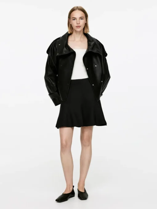 Wool-Blend Sculptural Skirt